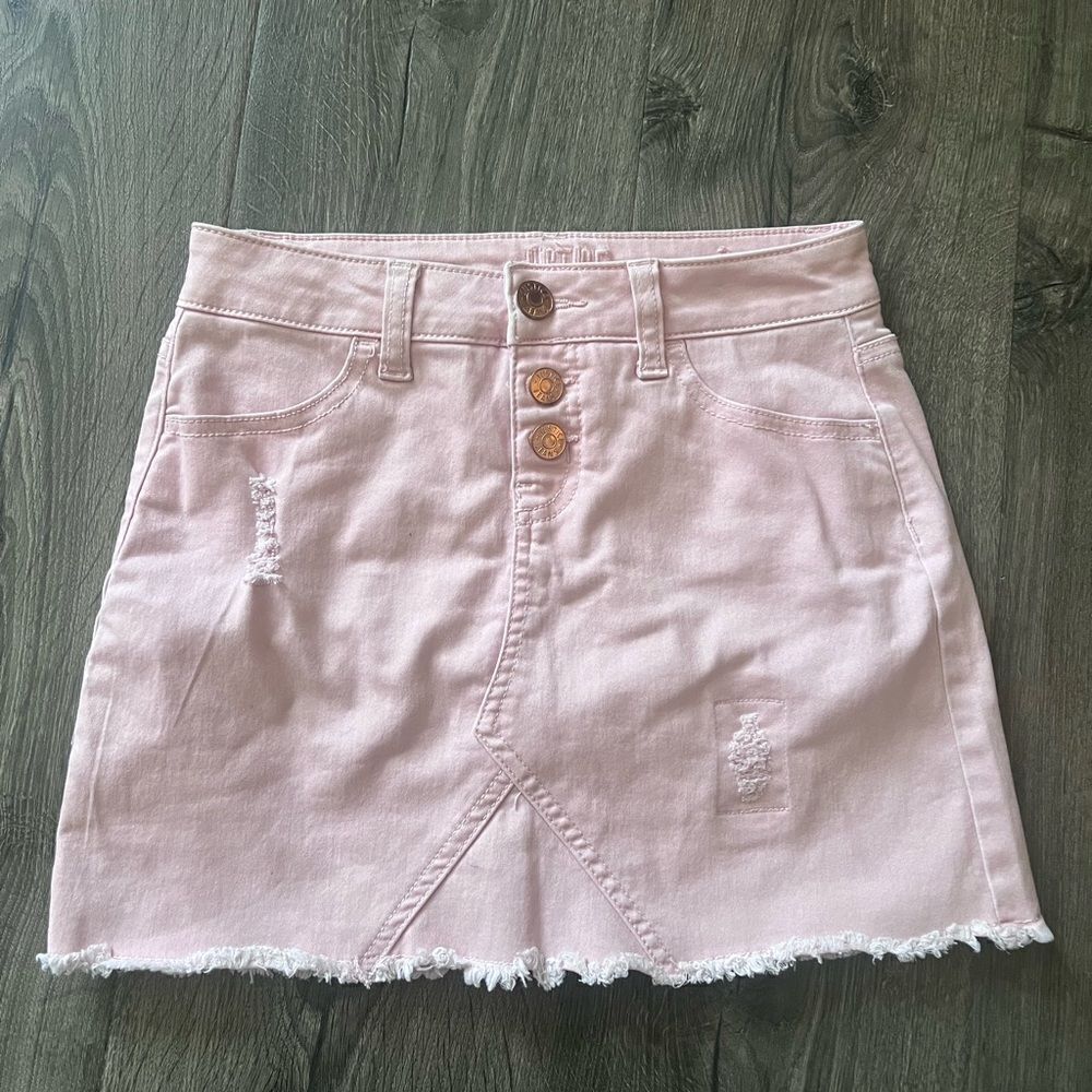 Justice Pink Denim Skirt size 12